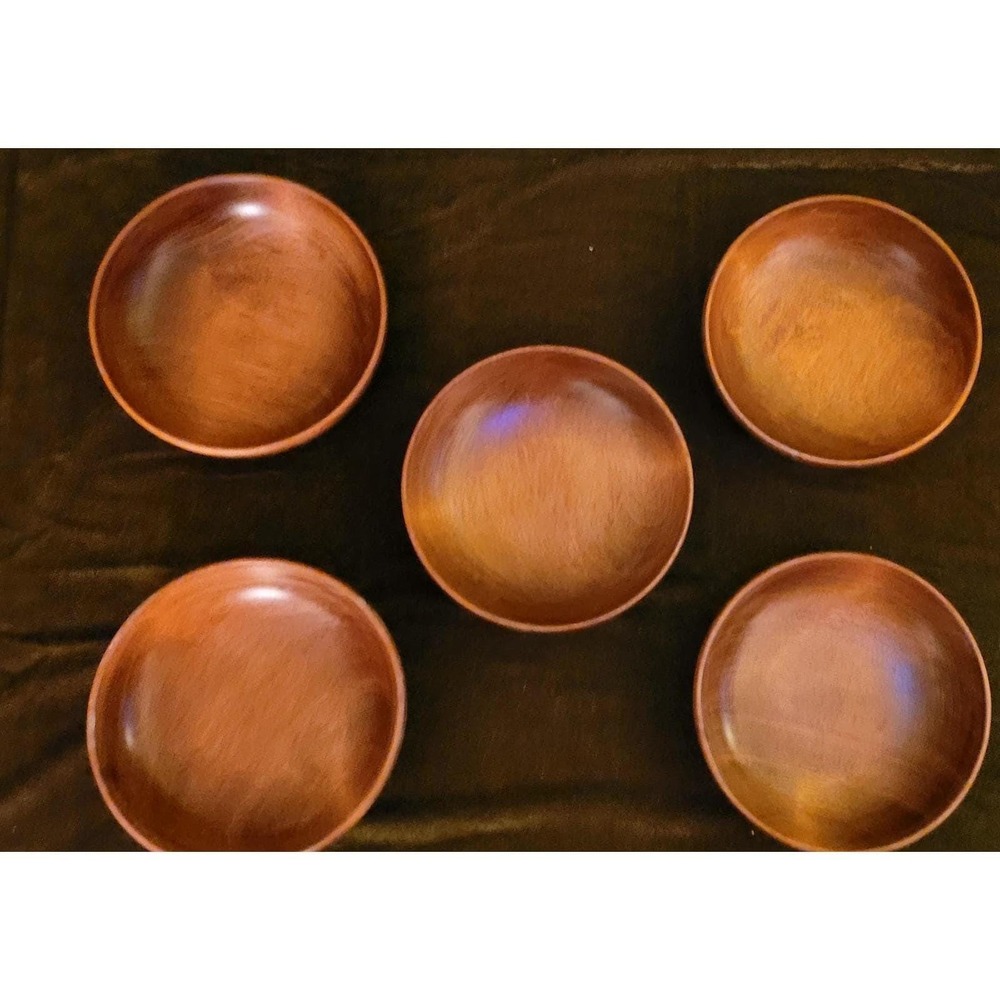 😎Vintage Kennedy Bros Wood Carved Salad Snack Bowls Gamenight Movie Night